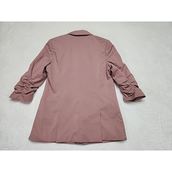 LC Lauren Conrad Womens Sz 6 3/4 Sleeve Open Front Blazer Jacket Pinkish Mauve - Picture 2 of 7